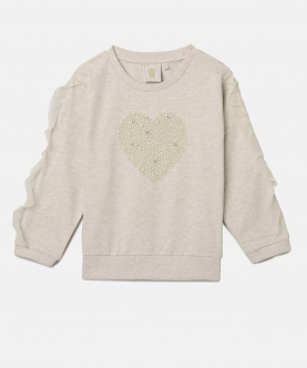 Pearl And Rign Stone Hand Embroidered Pretty Lounge Sweat Tee