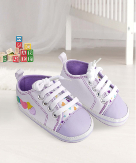 Baby Moo Purple Hearts Sneakers