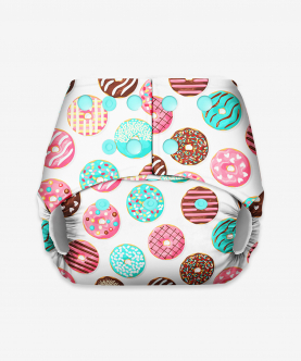 Basic Pocket Diaper - Freesize Adjustable, Washable and Reusable pocket cloth diaper for day time use (with dry feel pad/soaker/insert)(Donut)