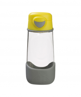 Tritan Sport Spout Drink Bottle 450ml- Lemon Sherbet Yellow Grey 