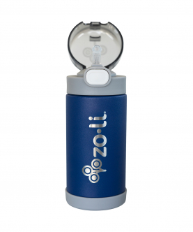 ZoLi POW SQUEAK Vacuum Insulated Straw Drink Bottle-Navy