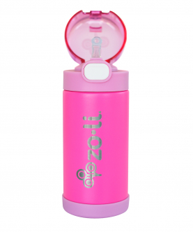 ZoLi POW SQUEAK Vacuum Insulated Straw Drink Bottle-Hot Pink