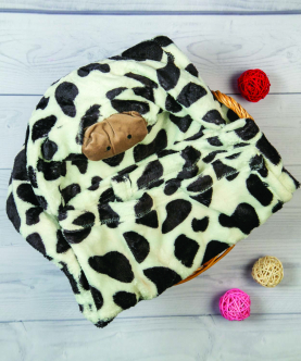 Baby Moo Calf Black and White Animal Hooded Blanket