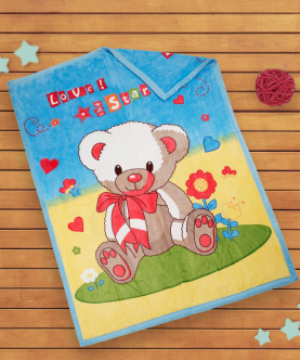 Baby Moo Star Bear Multicolour Double Sided Fur Blanket