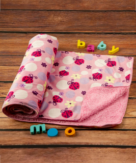 Ladybug Pink Fur Blanket