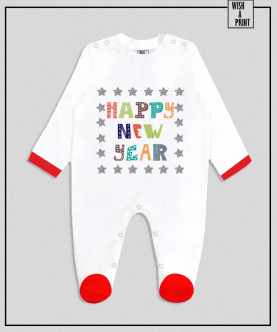Happy New Year Typography With Bling Romper