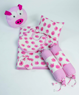 Piggy Printed Baby Bed Set