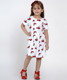 Organic Cotton Gown Fish Red Dress