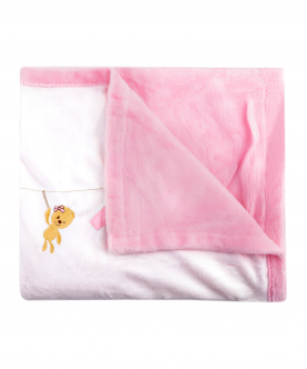 Animal Print Pink Double Sided Embroidered Blanket