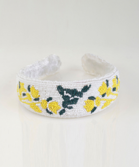 Seeded White & Yellow Floral Headband