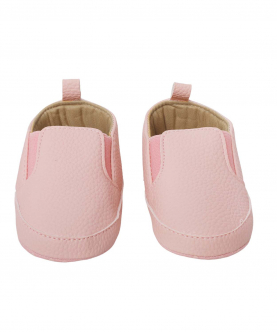 Baby Moo Leather Pink Slip-On Booties