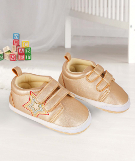 Baby Moo My Star Gold Casual Booties