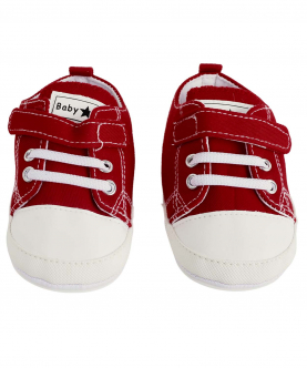 Baby Moo Red Velcro Sneakers