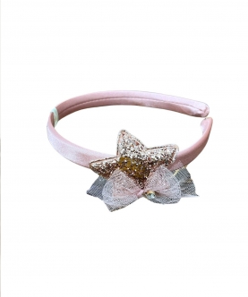Pink Star Sequin Alice Band With Stone 
