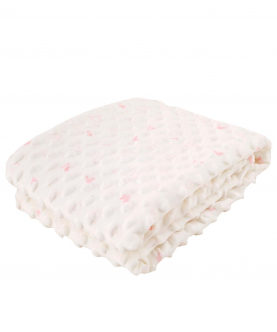 Baby Moo Star Off White And Pink Bubble Blanket