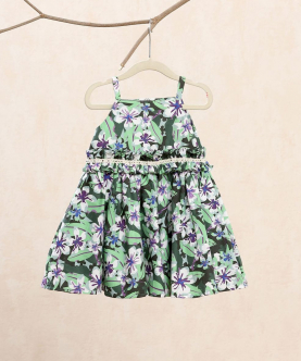 Green Floral Lacey Dress
