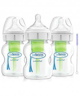Dr. Brown's 5 oz Options+ Wide Neck Bottles (Pack of 3, Clear)