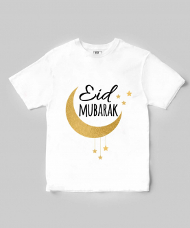 Eid Mubarak Golden Print T-shirt