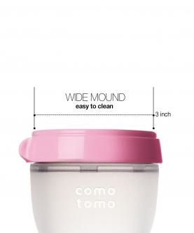 Comotomo Silicone Feeding Bottle 250ml, Pink (Twin Pack)