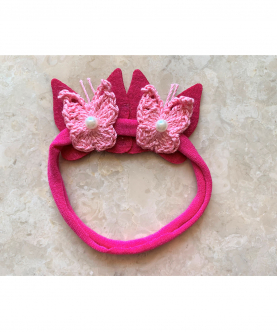 Felt Butterfly Soft Hairband - Pink