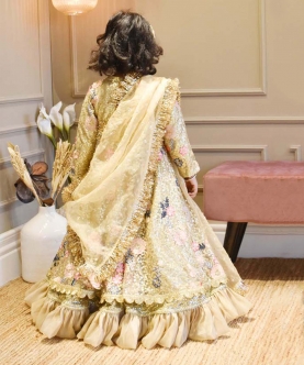Golden Sequence Anarkali With Dupatta