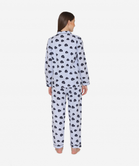 Fluffs Love Blue Printed Night Suit