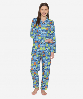 Monster Party Printed Night Suit