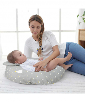 Baby Moo Crown Grey Feeding Pillow