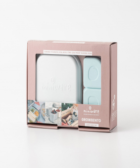 Miniware Grow Bento with 2 silipods Lunch Box -Snow/Aqua