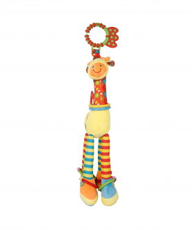 Baby Moo Flexible Giraffe Yellow Musical Hanging Toy With Teether