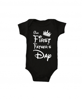 Happy First Father`s Day Crown Romper