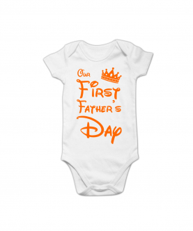 Happy First Father`s Day Crown Romper