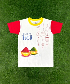Red Sleeves T-Shirt For Holi