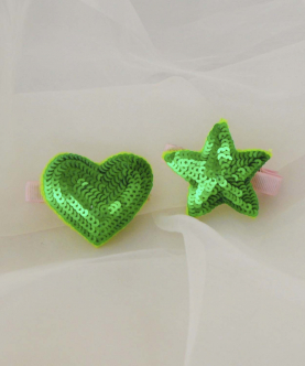 Heart-Star Clip,Green