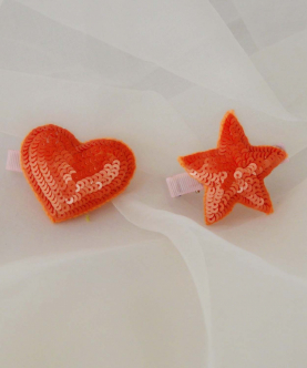 Heart-Star Clip,Orange