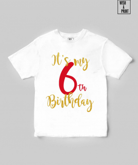 It's My 6th Birthday Glittery T-shirt
