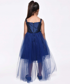 Partywear Dress With Tail-Blue
