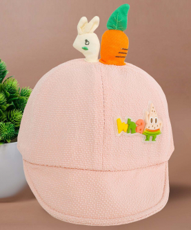 Baby Moo Hungry Bunny Baby Pink Cap