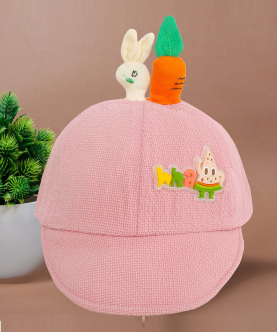 Baby Moo Hungry Bunny Pink Cap
