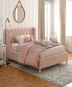 Lyra Peach Double Bed With Head Board