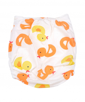 Baby Moo Sweet Ducklings Yellow And Orange Reusable Diaper