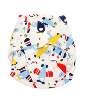 Baby Moo Flying Planes Multicolour Reusable Diaper