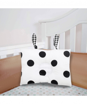 Baby Moo Polka And Plaid Black Dot Double Sided Pillow
