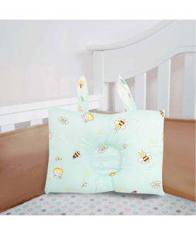 Baby Moo Buzzing Bees Blue Double Sided Pillow