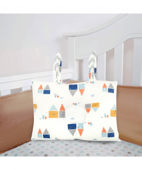 Baby Moo Abstract House White Print Double Sided Pillow