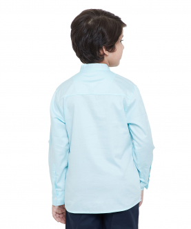 Aqua Cotton Satin Regular Fit Shirt