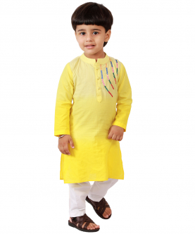 Yellow And White Kurta Pajama