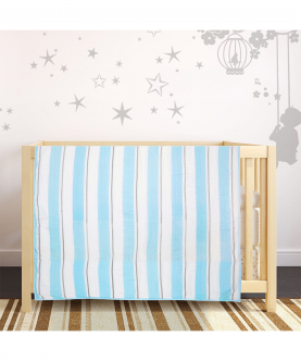 Baby Moo Striped Blue And White Blanket