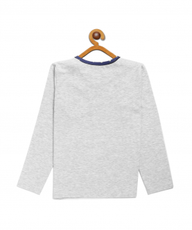 Grey Full Sleeves Biking Cotton T-Shirt