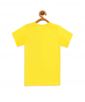 Yellow Half Sleeves Dinosaurus Print Cotton T-Shirt